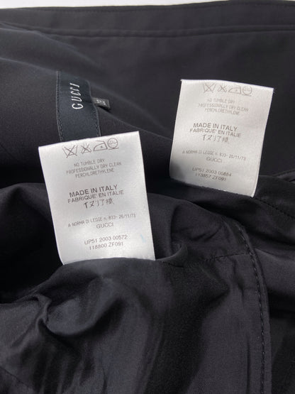 Gucci Fall 2003 Tom Ford Epaulettes Military Jacket Ruched Pencil Skirt Suit Set 38