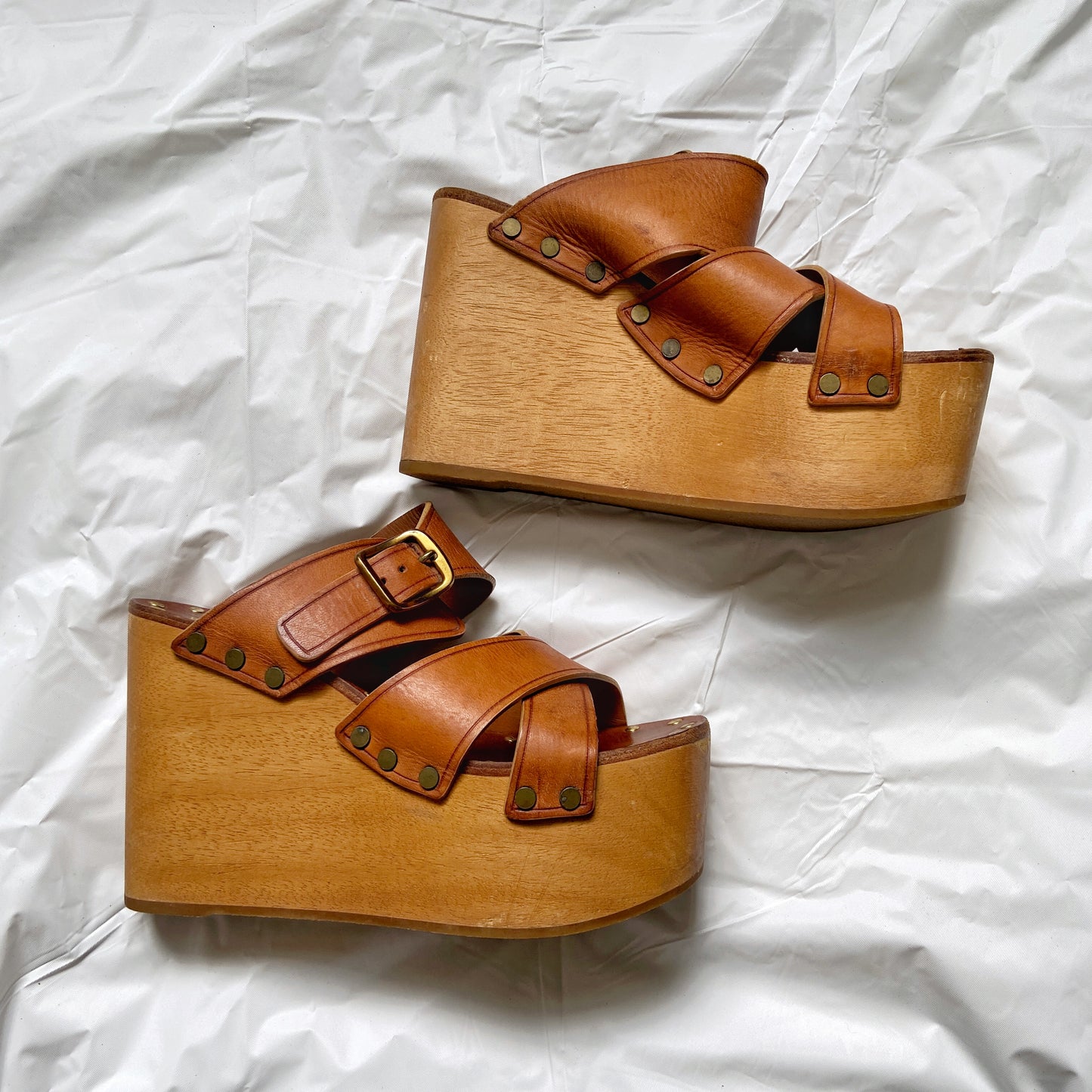 Céline Phoebe Philo Wooden Platform Sandal 36