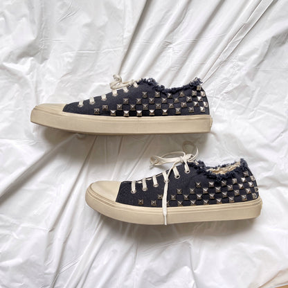 Saint Laurent Hedi Bedford Studded Punk Navy Sneakers 42