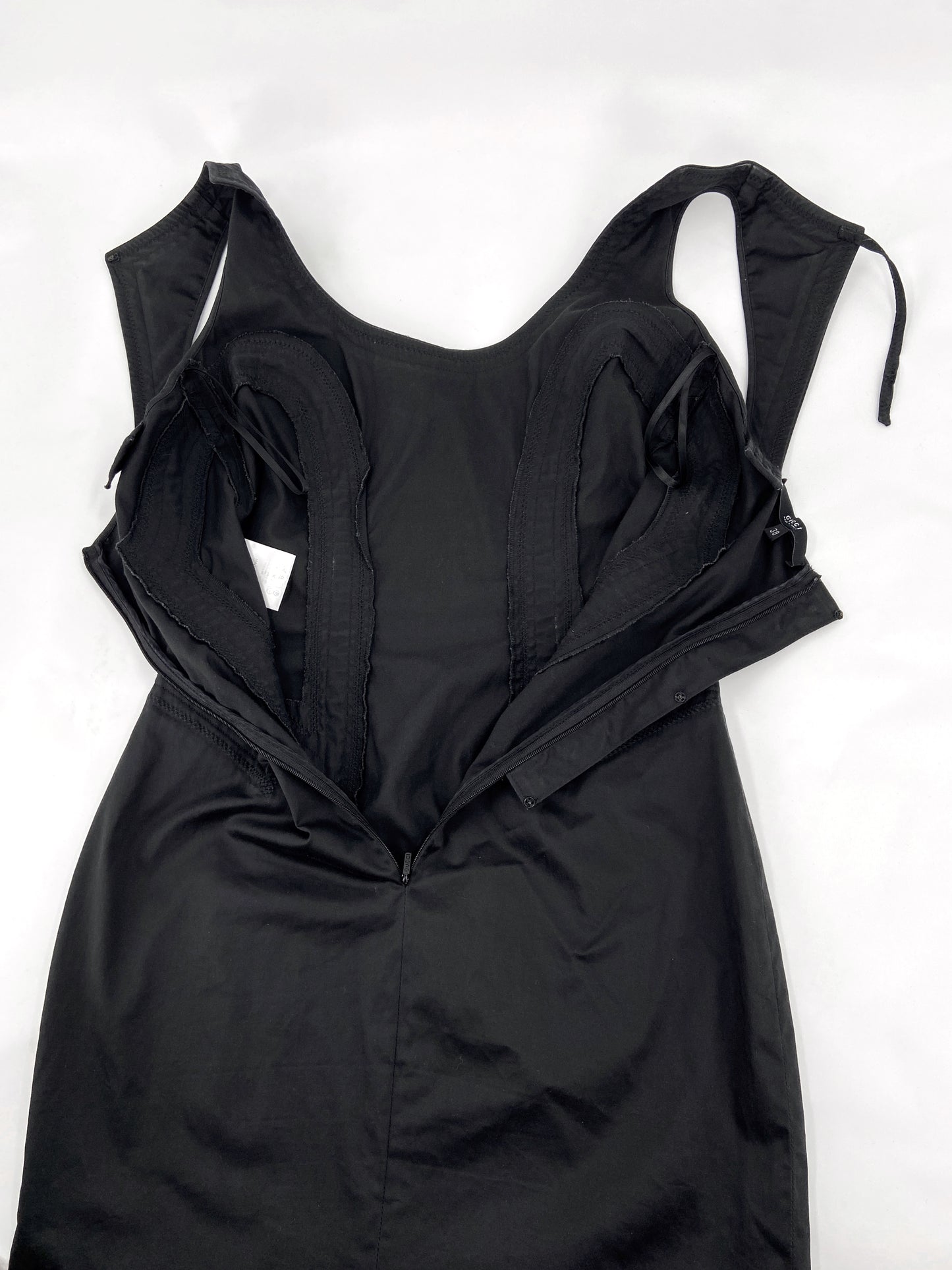 Gucci Spring 2004 Tom Ford Minimal Black Corset Dress 38