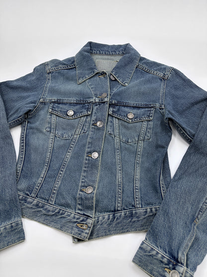 Gucci Spring 2001 Tom Ford Light Blue Denim Cropped Jacket Jeans Set 38