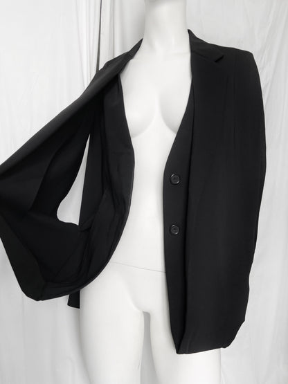 Maison Martin Margiela Pre-Fall 2011 Black Double-layered Cape Blazer Jacket 38