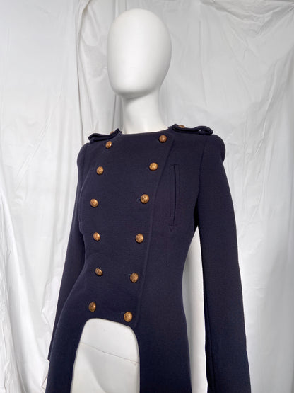 Alexander McQueen Pre-Fall 2011 Navy Double-Breasted Military Tail Coat 40