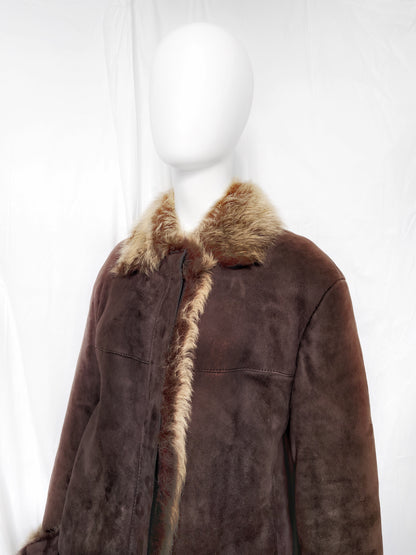 Gucci Fall 1998 Tom Ford Oversized Brown Shearling Fur Coat