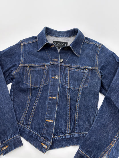 Gucci Spring 1998 Tom Ford Esther Cañadas Look#32 Raw Denim Jacket 40