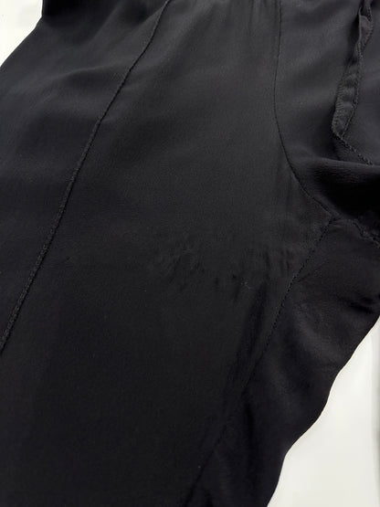 Gucci Spring 2004 Tom Ford Black Webbing Striped Crepe de Chine Silk Bomber Jacket pants tracksuit 38