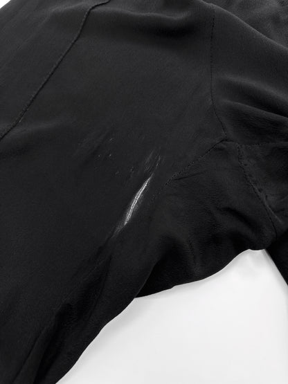 Gucci Spring 2004 Tom Ford Black Webbing Striped Crepe de Chine Silk Bomber Jacket pants tracksuit 38