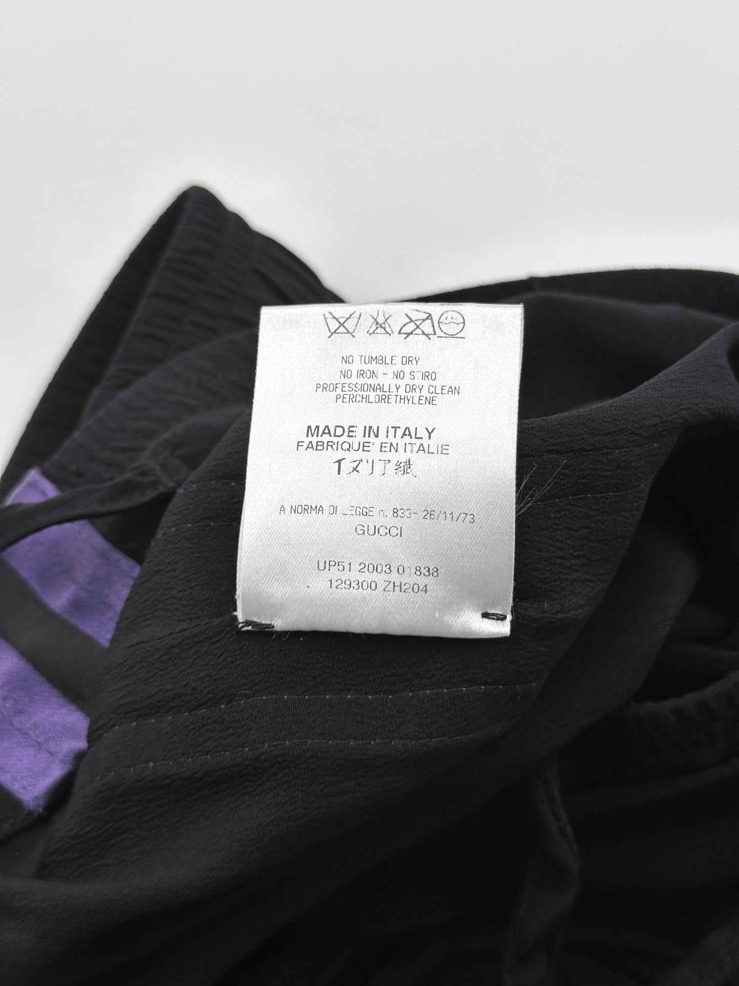 Gucci Spring 2004 Tom Ford Black Webbing Striped Crepe de Chine Silk Bomber Jacket pants tracksuit 38