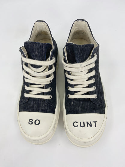 Rick Owens DRKSHDW “SO CUNT” Waxed Denim Ramones 36