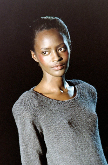 Gucci Fall 1997 Tom Ford Shoulder Metal Emblem Cropped Wool blend Sweater M