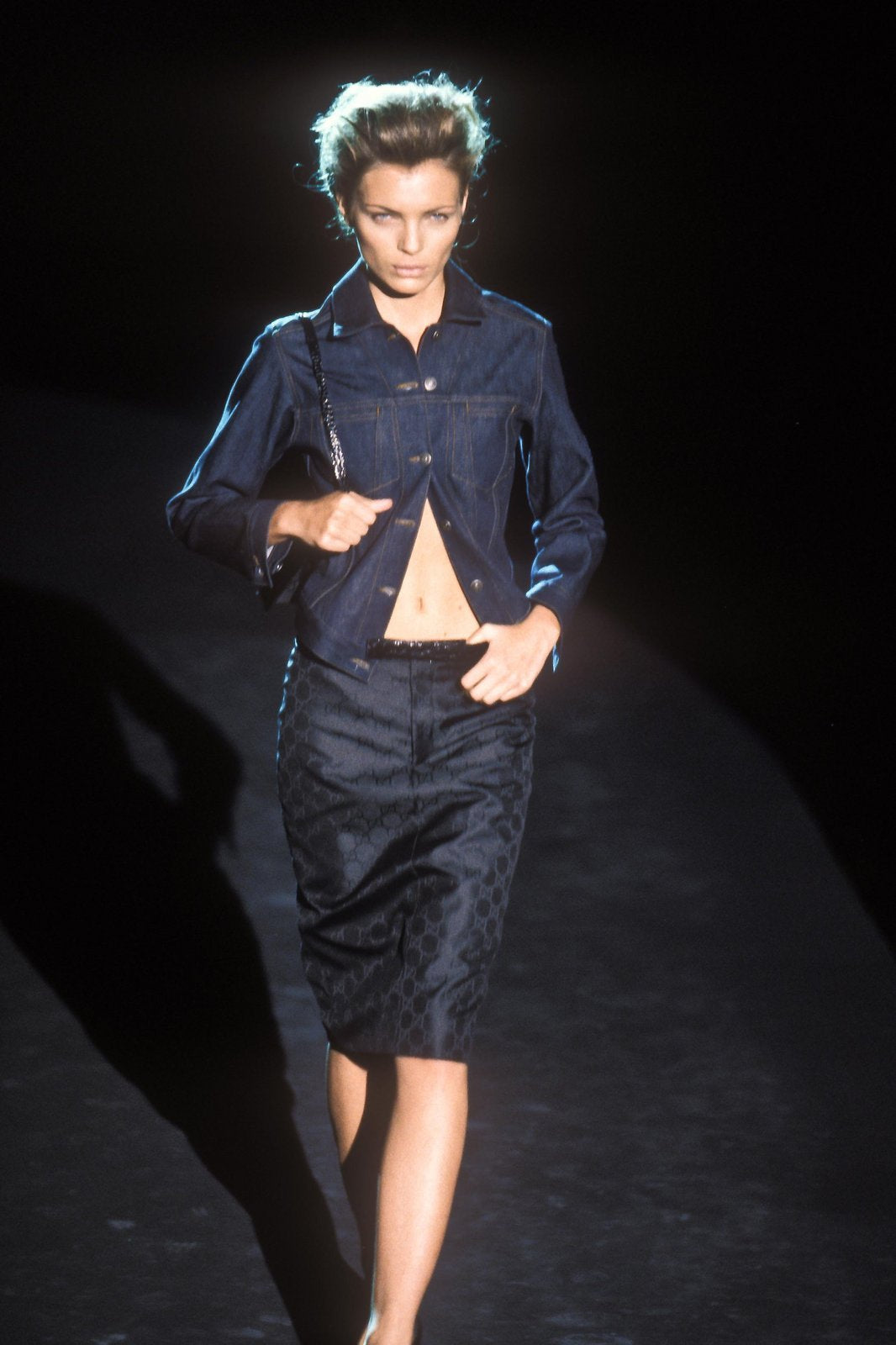Gucci Spring 1998 Tom Ford Esther Cañadas Look#32 Raw Denim Jacket 40