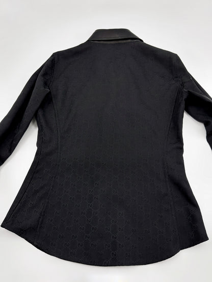 Gucci Fall 2000 Tom Ford Guccissima Monogram Canvas Leather Shirt 40
