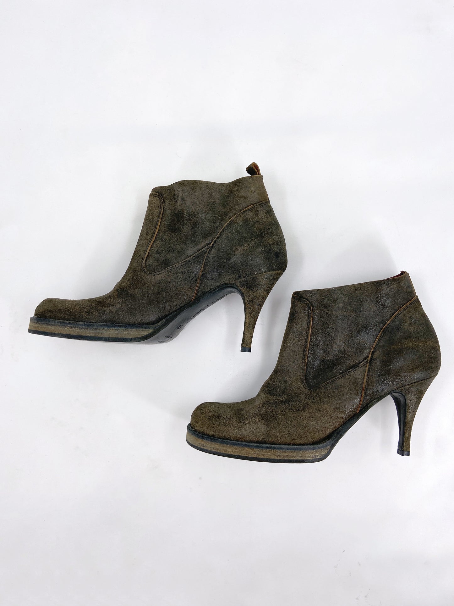 Rick Owens Spring 2006 TUNGSTEN Blistered Leather Heels Boots 38