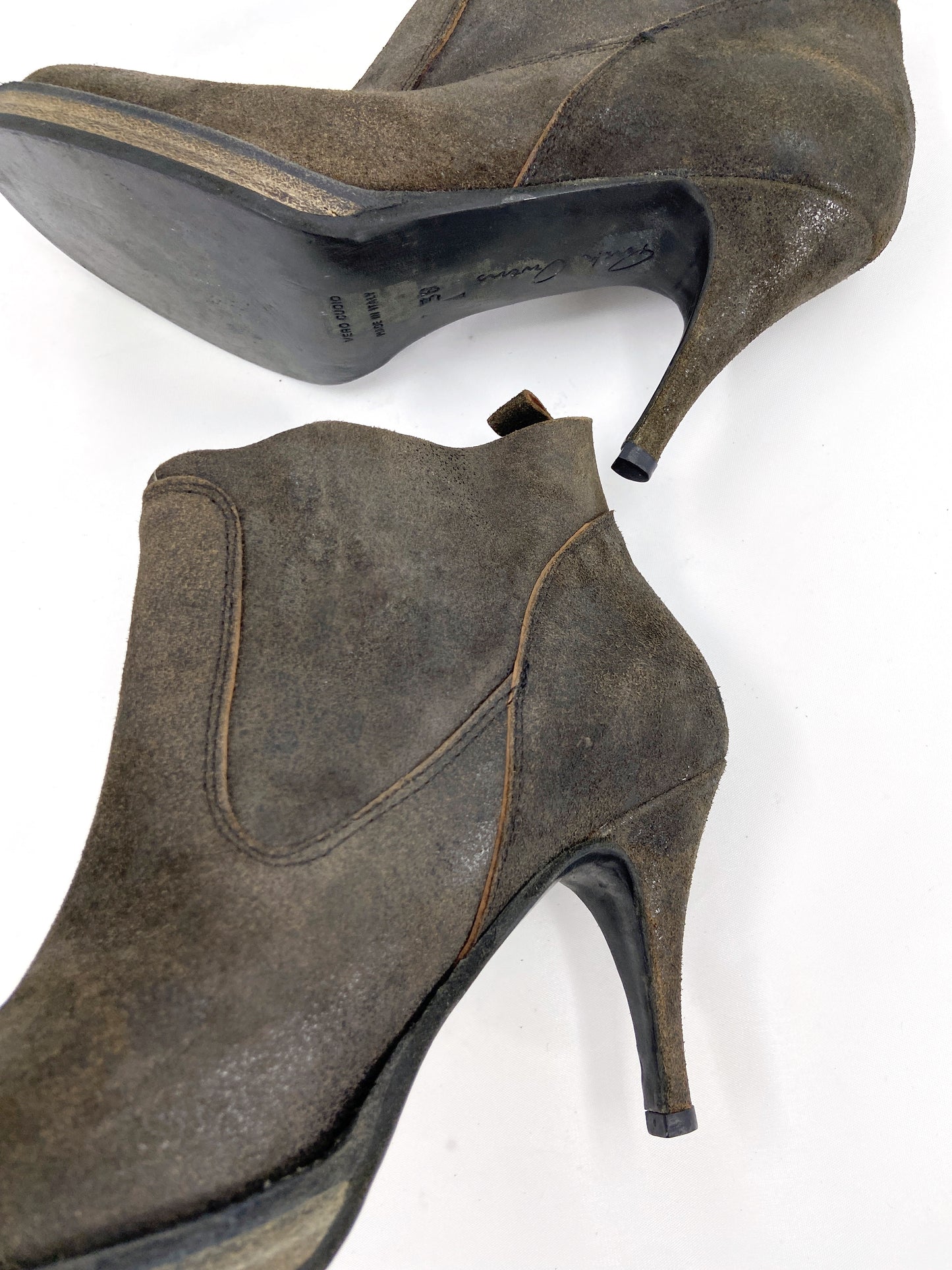 Rick Owens Spring 2006 TUNGSTEN Blistered Leather Heels Boots 38