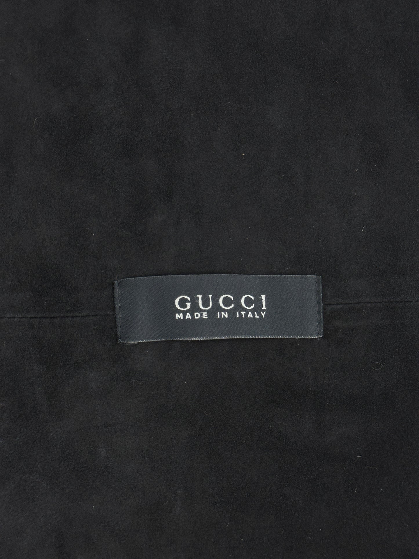 FINALE Gucci Fall 2002 Tom Ford Black Fitch Fur Pelt Stole with Leather & Silk Satin Ribbons