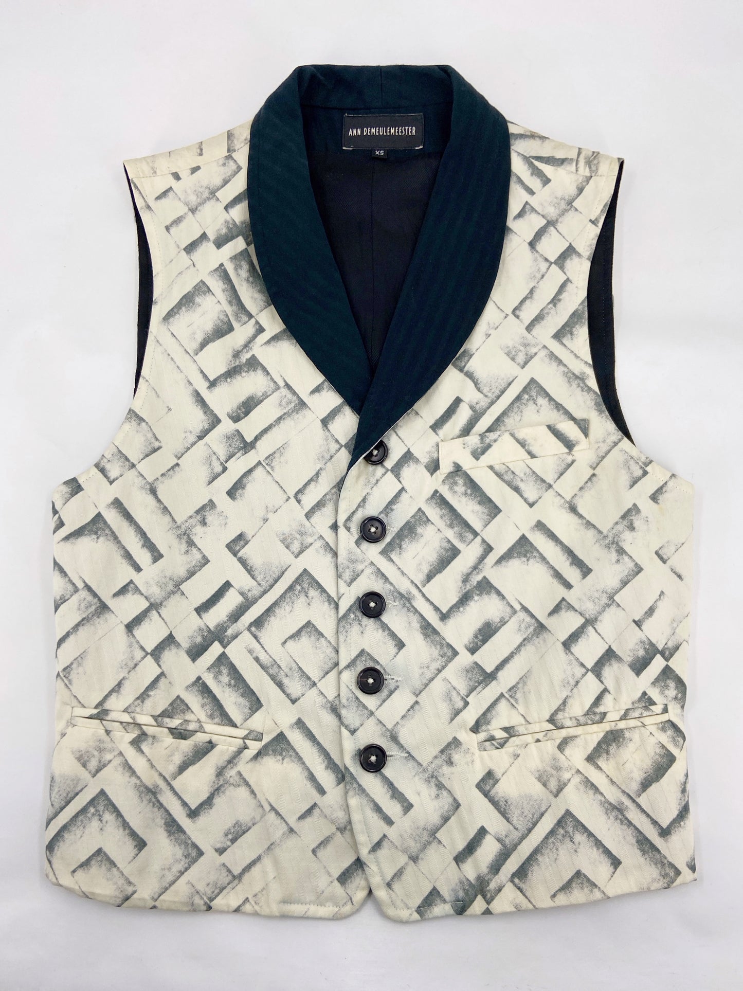 Ann Demeulemeester Spring 2008 Abstract Tyre Print Gillet Vest Top XS