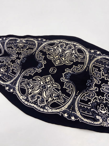 Gucci Spring 2004 Tom Ford Navy Silk Graphic Bandana