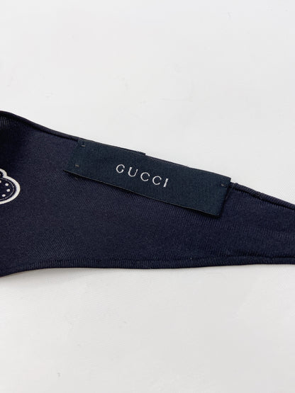 Gucci Spring 2004 Tom Ford Navy Silk Graphic Bandana