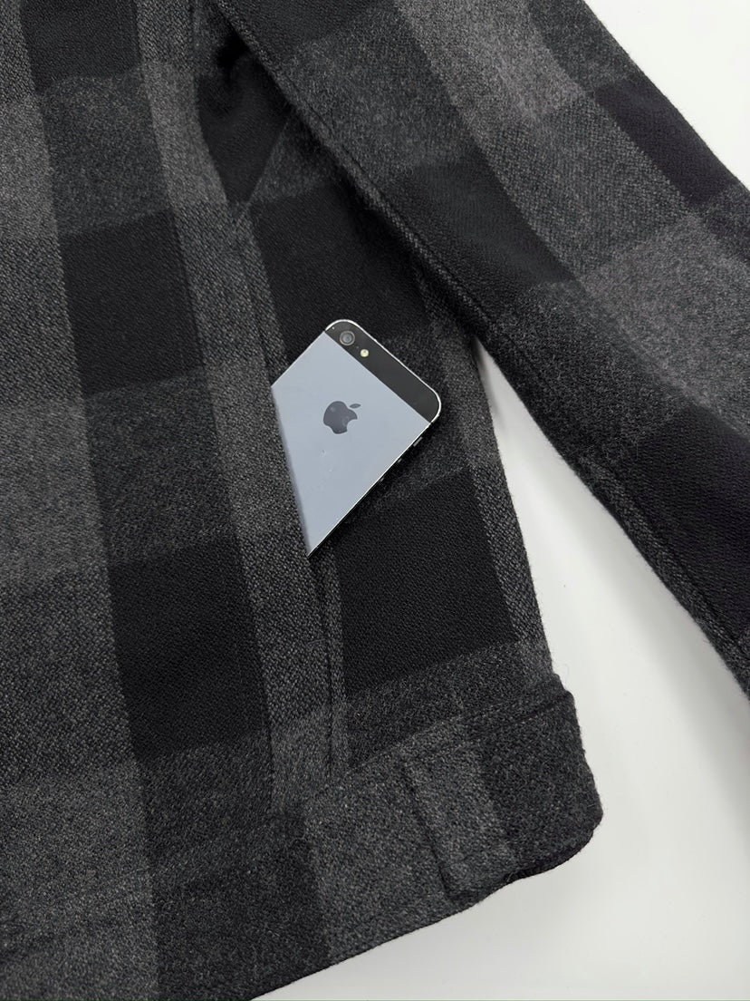 Rick Owens Fall 2016 Mainline Mastodon Checkered Plaid Wool Sample Colourway Workers Jacket 46