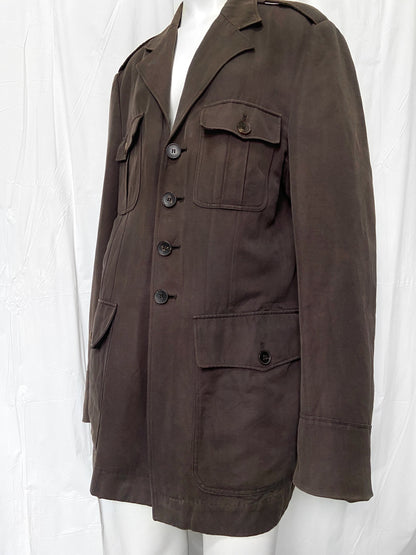 Gucci Spring 2003 Tom Ford Brown Military Jacket Coat 52