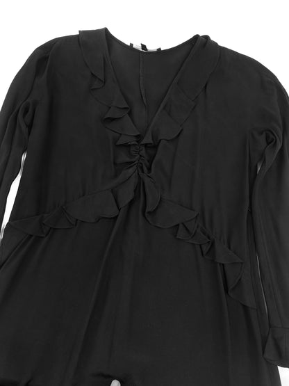 Gucci Spring 1999 Tom Ford Runway #1 Look Black Silk Ruffle Dress 40