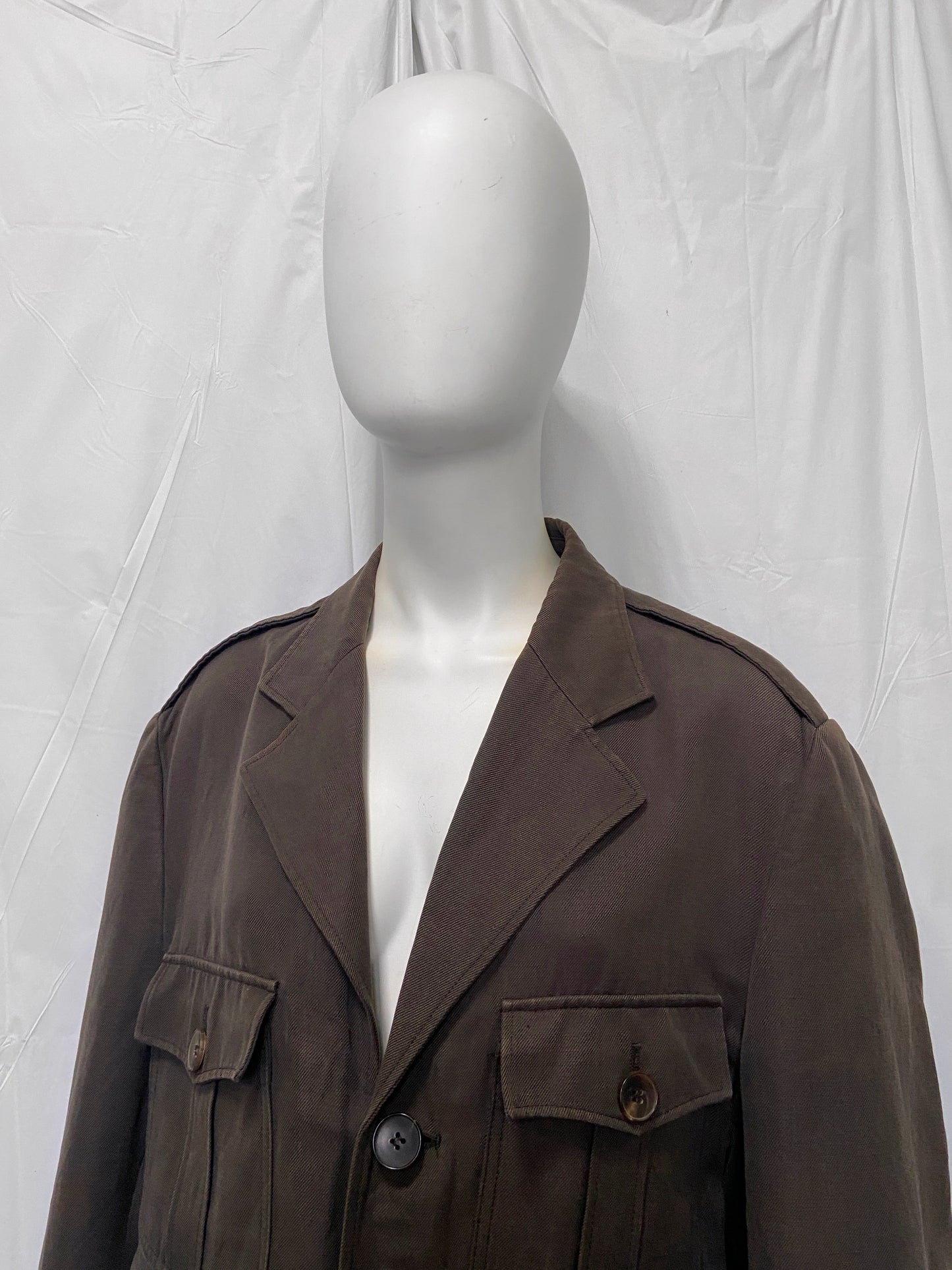 Gucci Spring 2003 Tom Ford Brown Military Jacket Coat 52