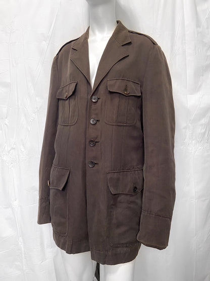 Gucci Spring 2003 Tom Ford Brown Military Jacket Coat 52