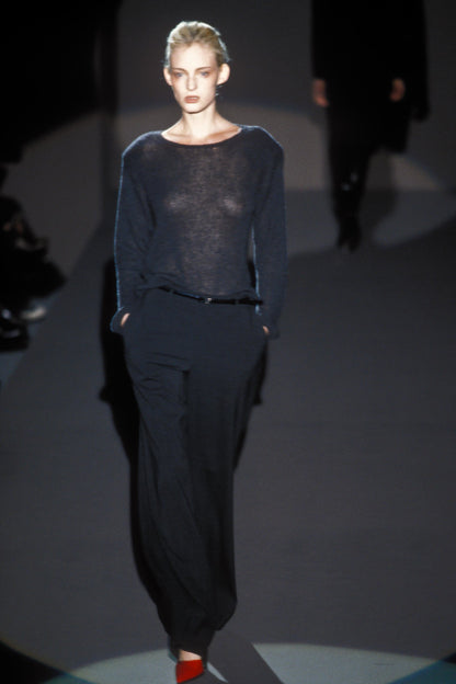 Gucci Fall 1997 Tom Ford Shoulder Metal Emblem Cropped Wool blend Sweater M