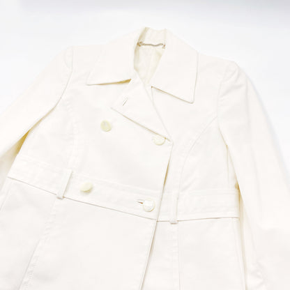 Gucci Spring 1996 Tom Ford Double-Breasted White Short Coat 38