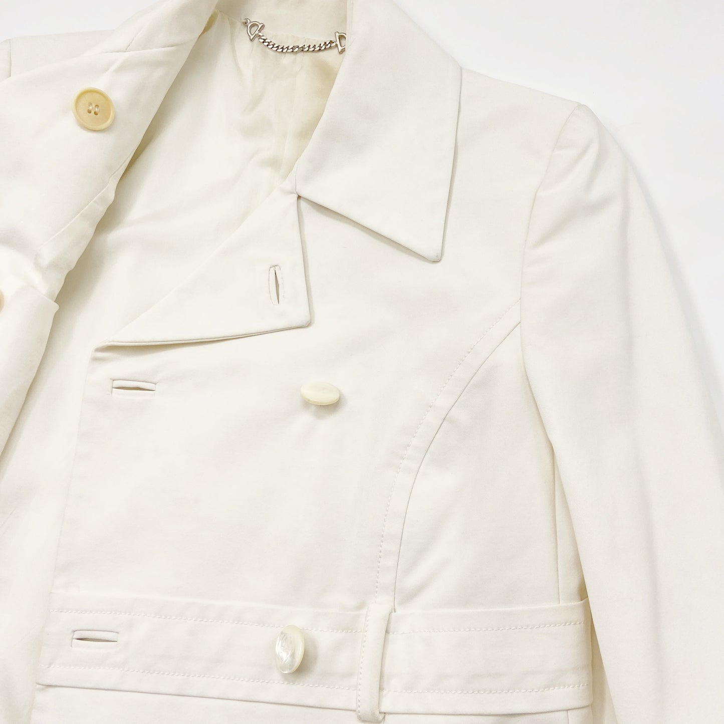 Gucci Spring 1996 Tom Ford Double-Breasted White Short Coat 38