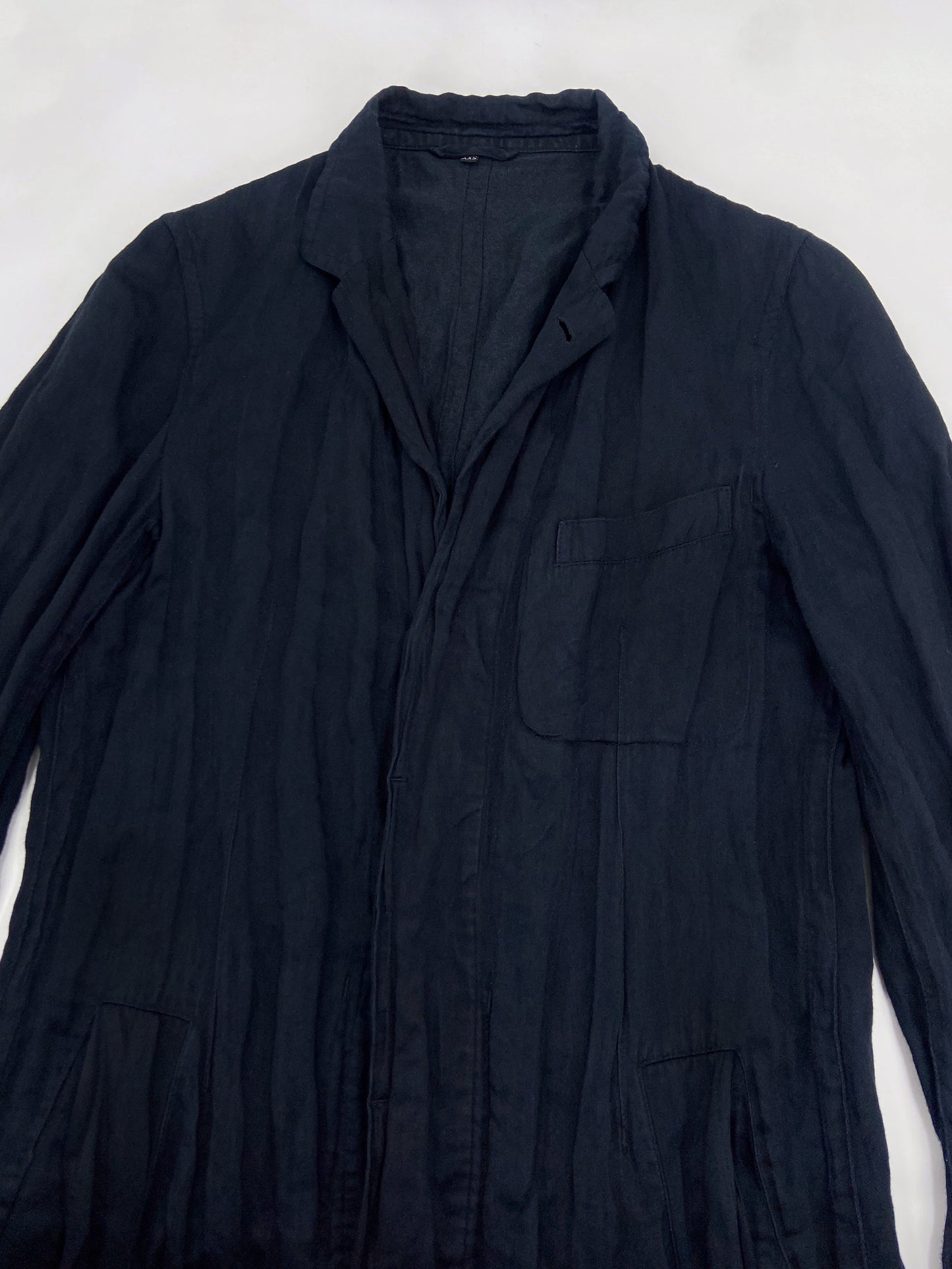 Ann Demeulemeester Spring 2006 Men’s Navy Wrinkled Coat XXS