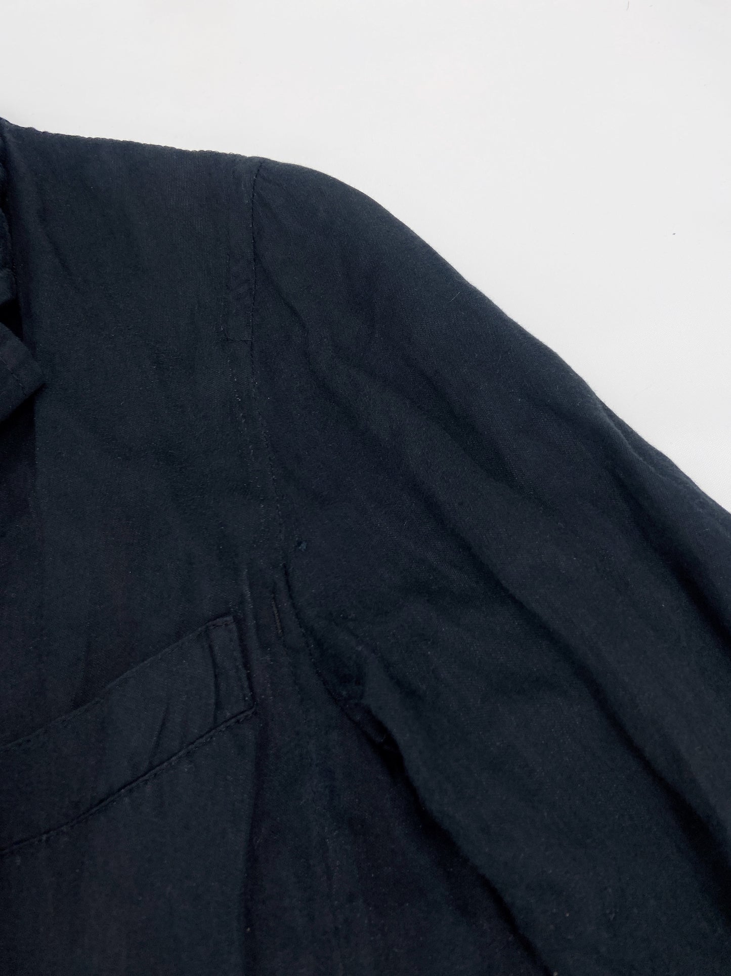 Ann Demeulemeester Spring 2006 Men’s Navy Wrinkled Coat XXS