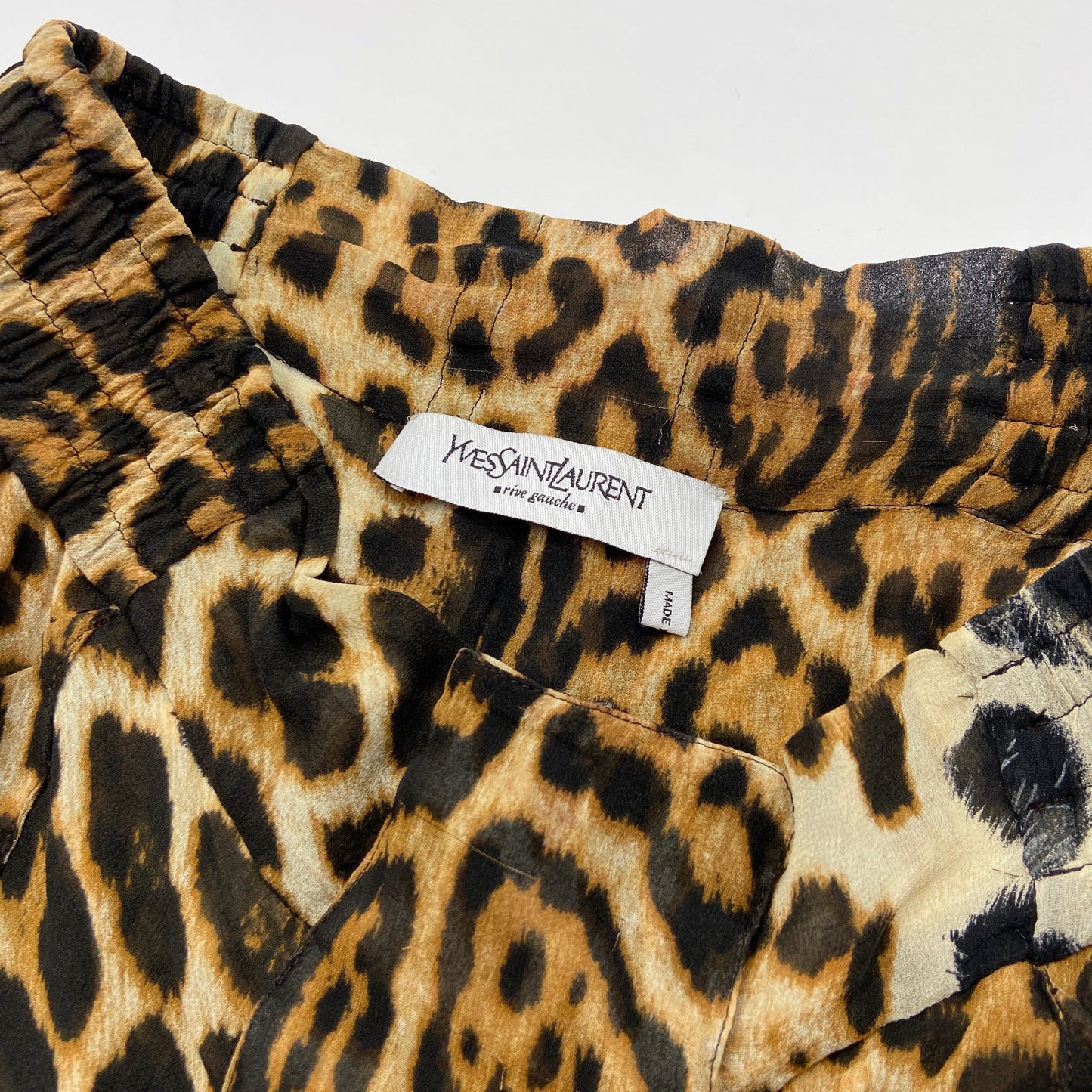 Yves Saint Laurent Rive Gauche by Tom Ford Spring 2002 leopard print silk skirt