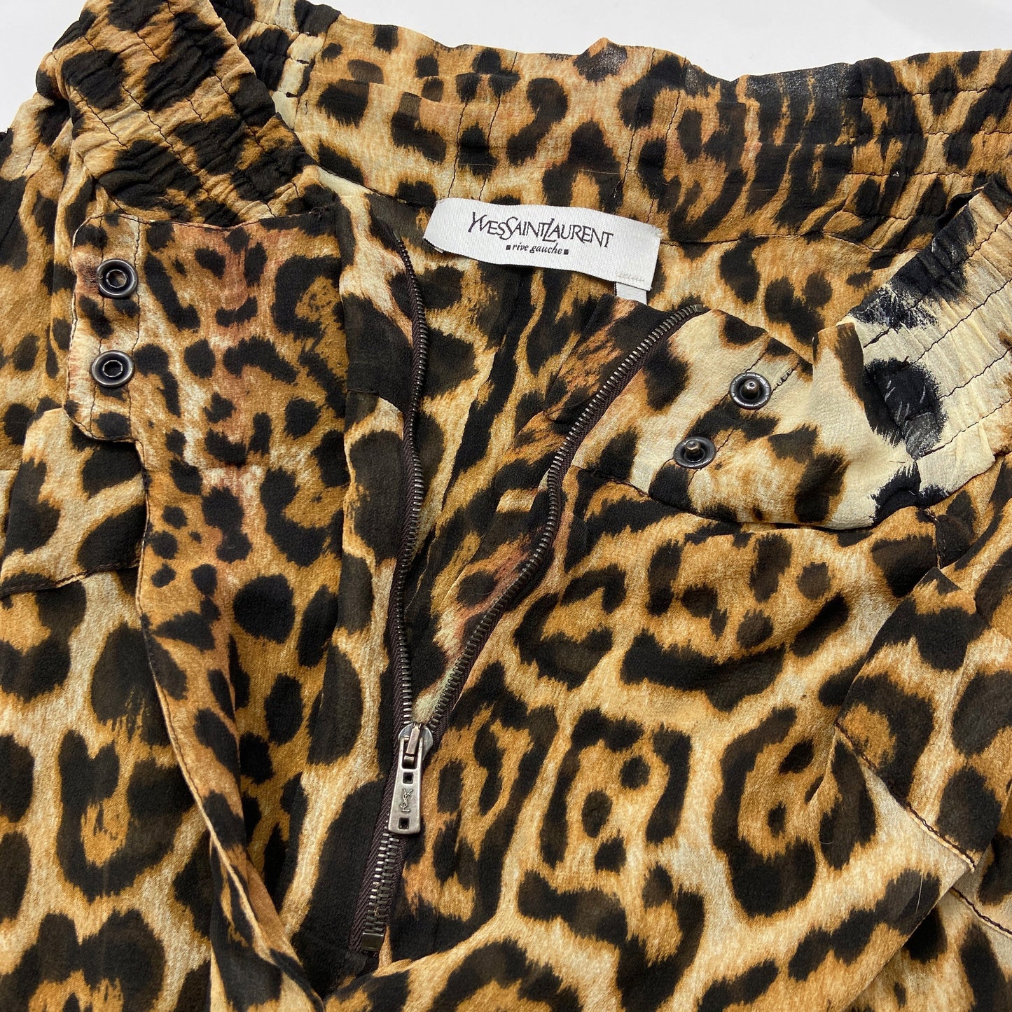 Yves Saint Laurent Rive Gauche by Tom Ford Spring 2002 leopard print silk skirt