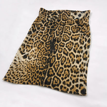 Yves Saint Laurent Rive Gauche by Tom Ford Spring 2002 leopard print silk skirt