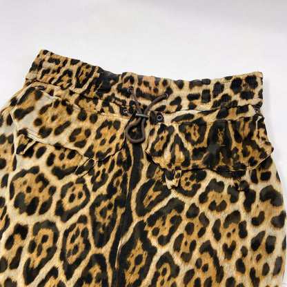 Yves Saint Laurent Rive Gauche by Tom Ford Spring 2002 leopard print silk skirt