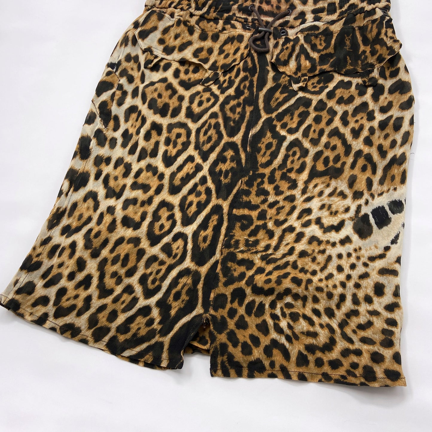 Yves Saint Laurent Rive Gauche by Tom Ford Spring 2002 leopard print silk skirt