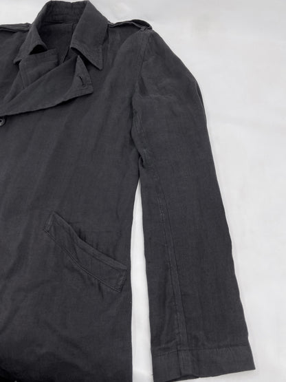 Ann Demeulemeester Spring 2006 Grey Hemp Trench Coat Jacket XXS