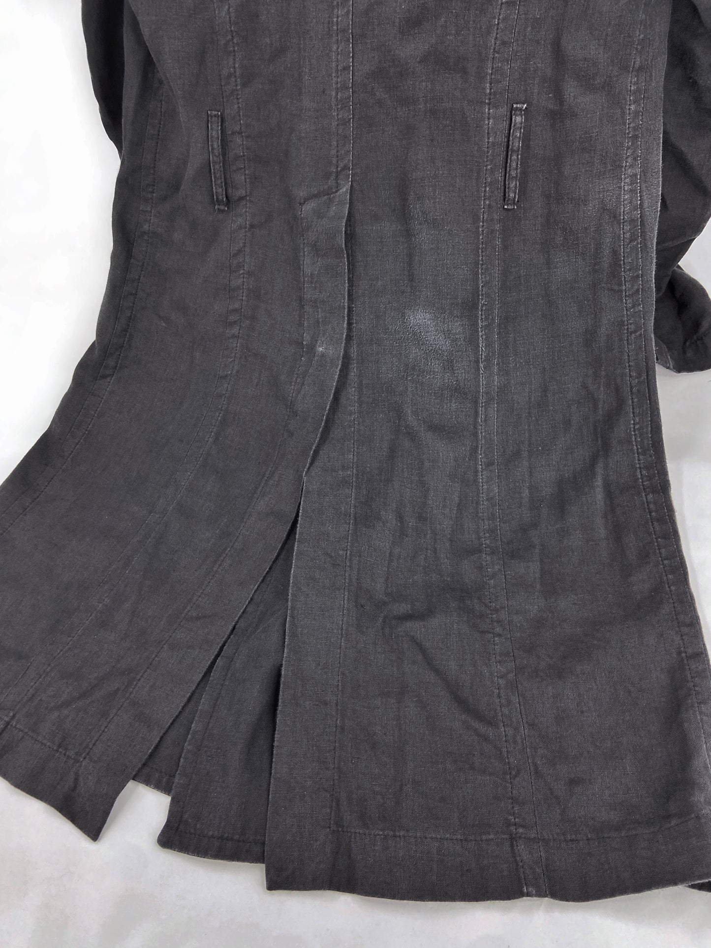 Ann Demeulemeester Spring 2006 Grey Hemp Trench Coat Jacket XXS