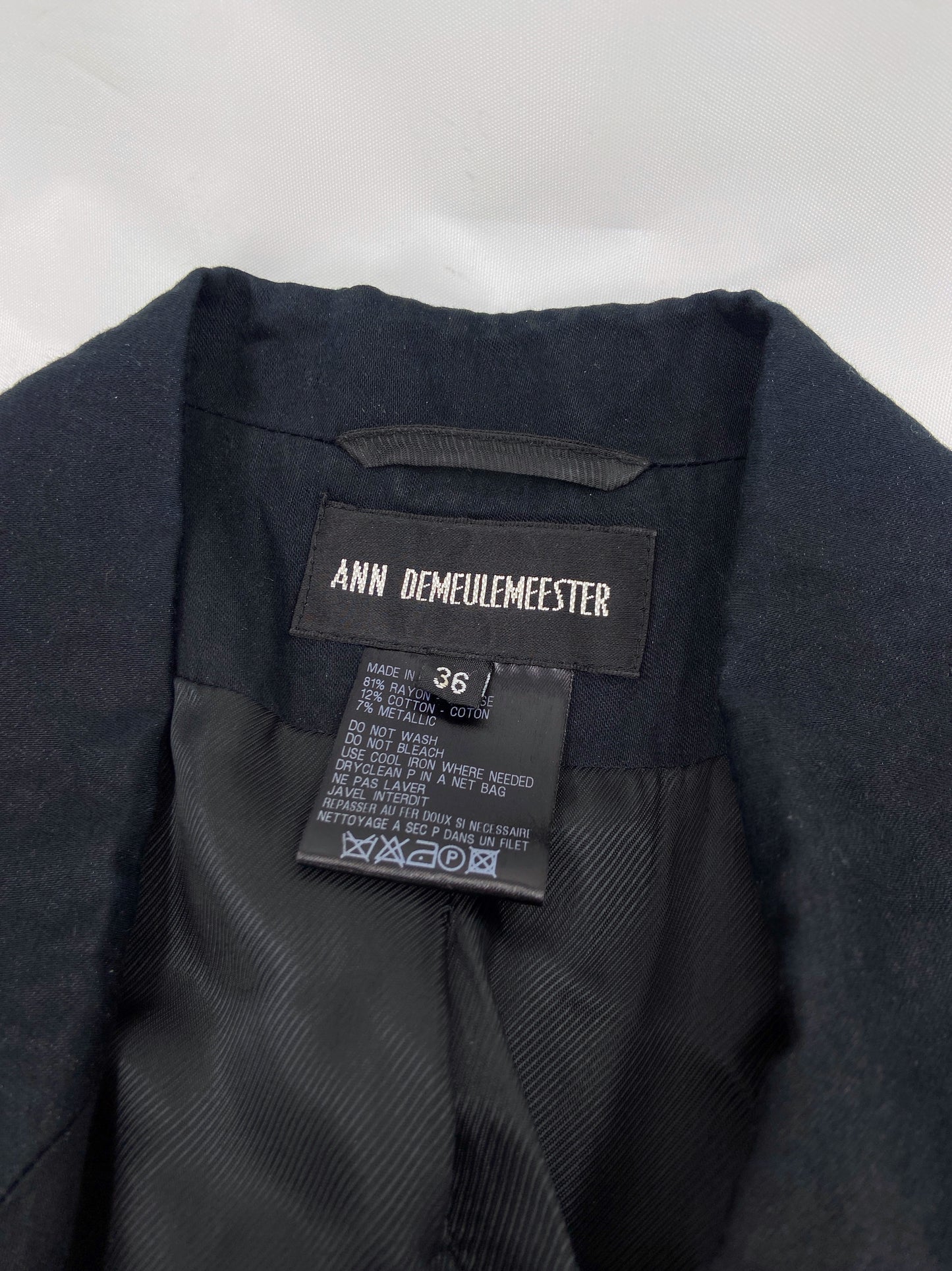 Ann Demeulemeester Spring 2006 Runway Wrinkled Blazer Jacket 36