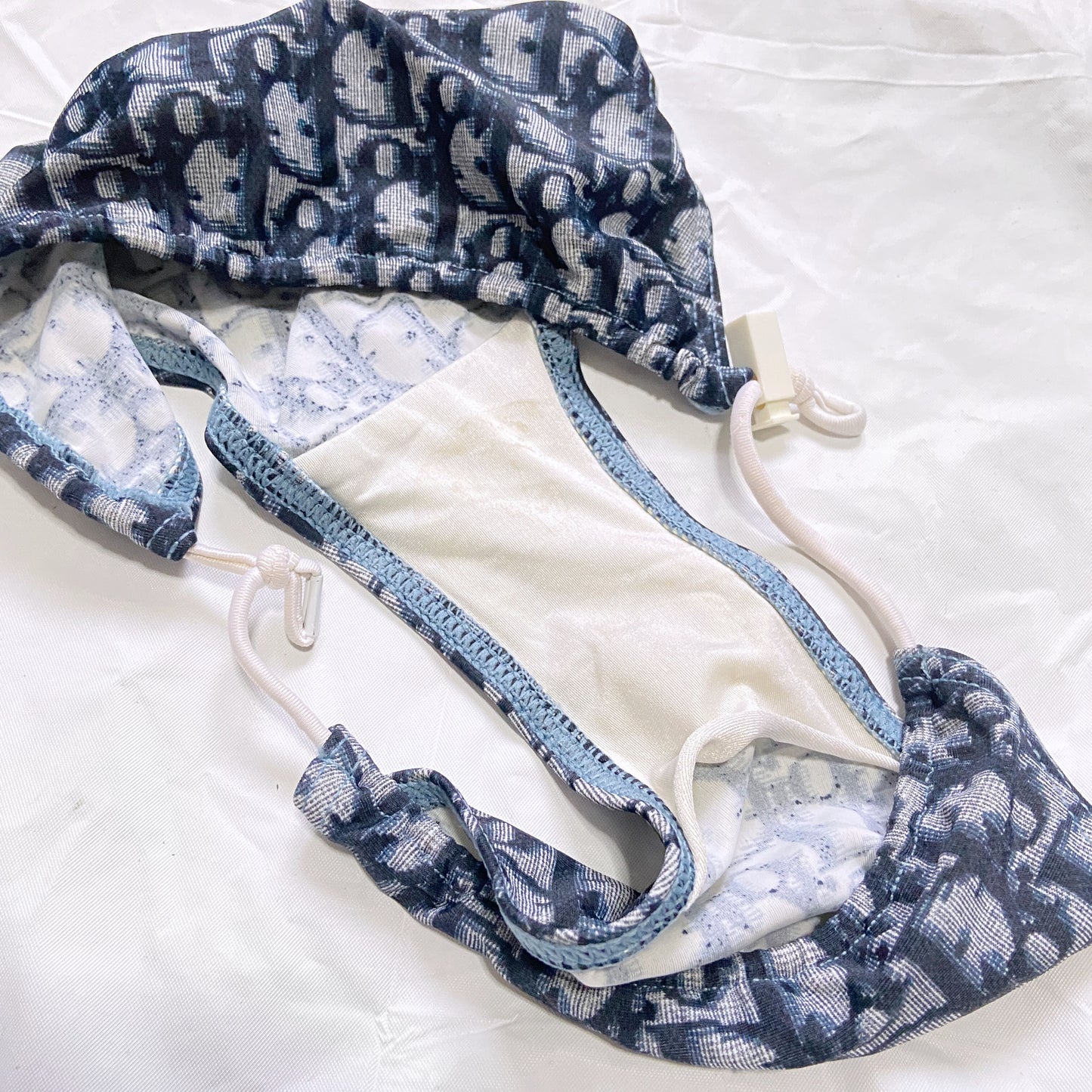 NEW Dior Galliano Spring 2002 blue oblique monogram bikini swimsuit