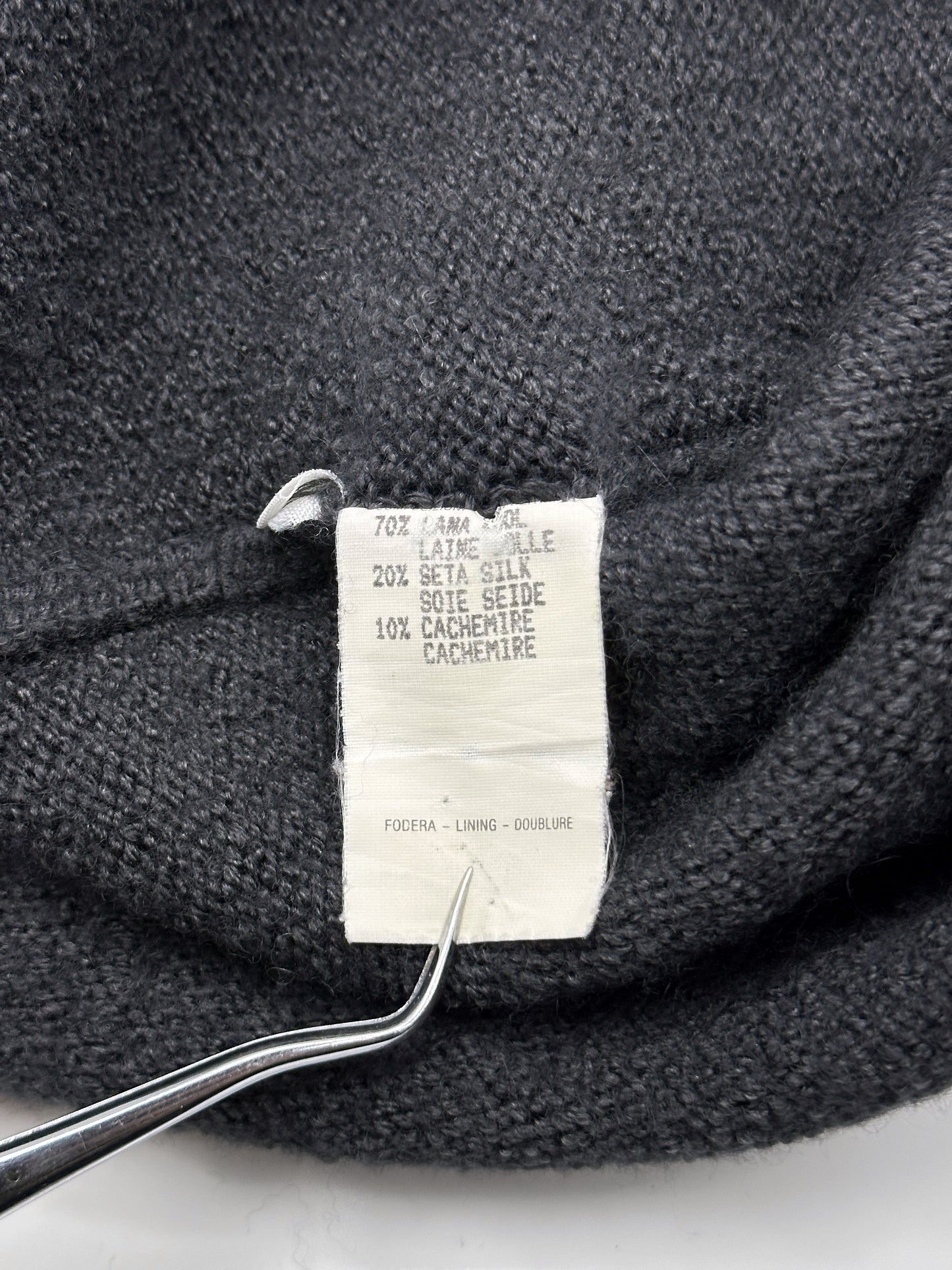 Gucci Fall 1997 Tom Ford Shoulder Metal Emblem Cropped Wool blend Sweater M