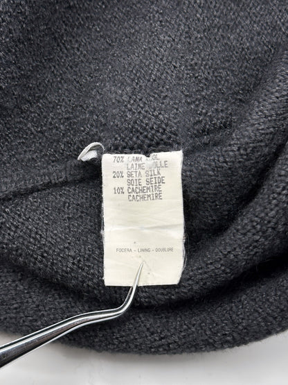 Gucci Fall 1997 Tom Ford Shoulder Metal Emblem Cropped Wool blend Sweater M