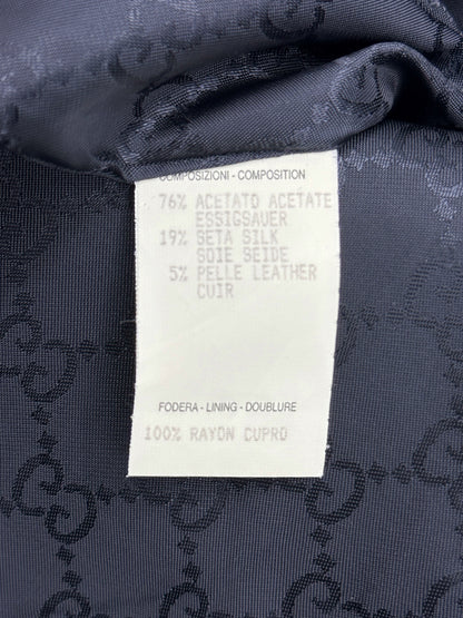 Gucci Spring 1998 Tom Ford Look #38 Swarovski G-String Leather Strap Black Pencil Skirt 42