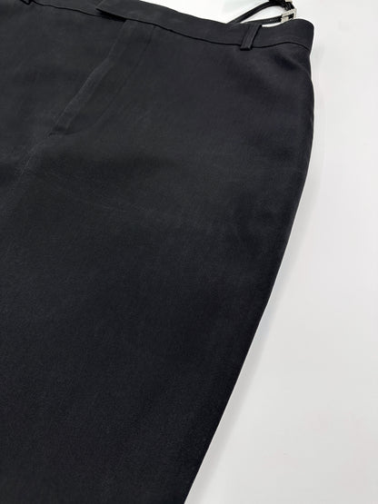 Gucci Spring 1998 Tom Ford Look #38 Swarovski G-String Leather Strap Black Pencil Skirt 42