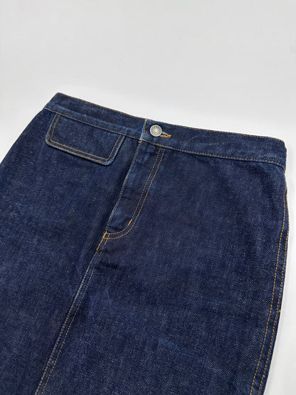 Gucci Spring 1998 Tom Ford Raw Denim Pencil Skirt 40