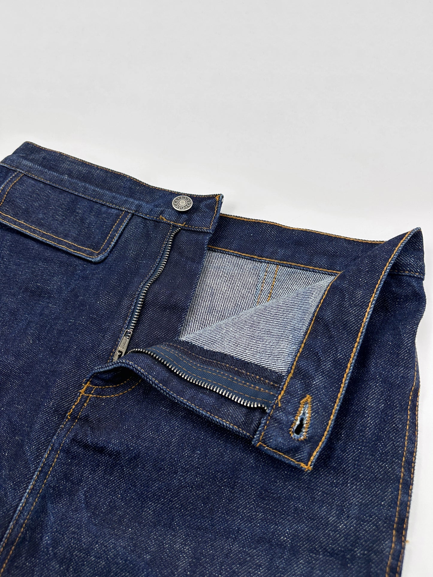 Gucci Spring 1998 Tom Ford Raw Denim Pencil Skirt 40