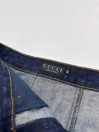 Gucci Spring 1998 Tom Ford Raw Denim Pencil Skirt 40