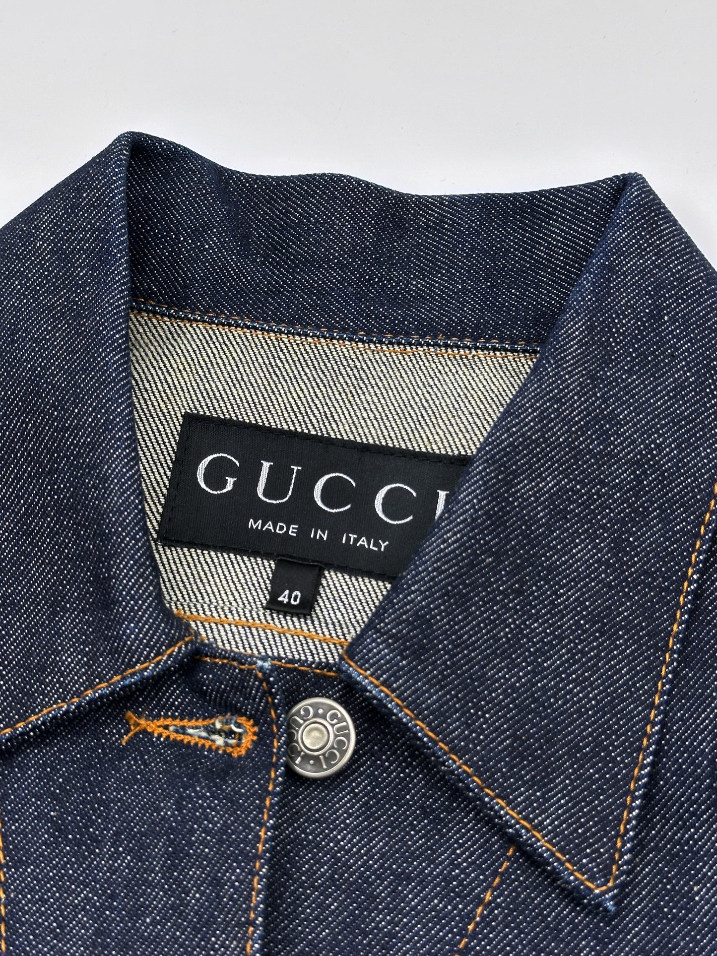 Gucci Spring 1998 Tom Ford Look#32 Esther Cañadas Raw Denim Jacket 40