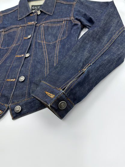 Gucci Spring 1998 Tom Ford Look#32 Esther Cañadas Raw Denim Jacket 40